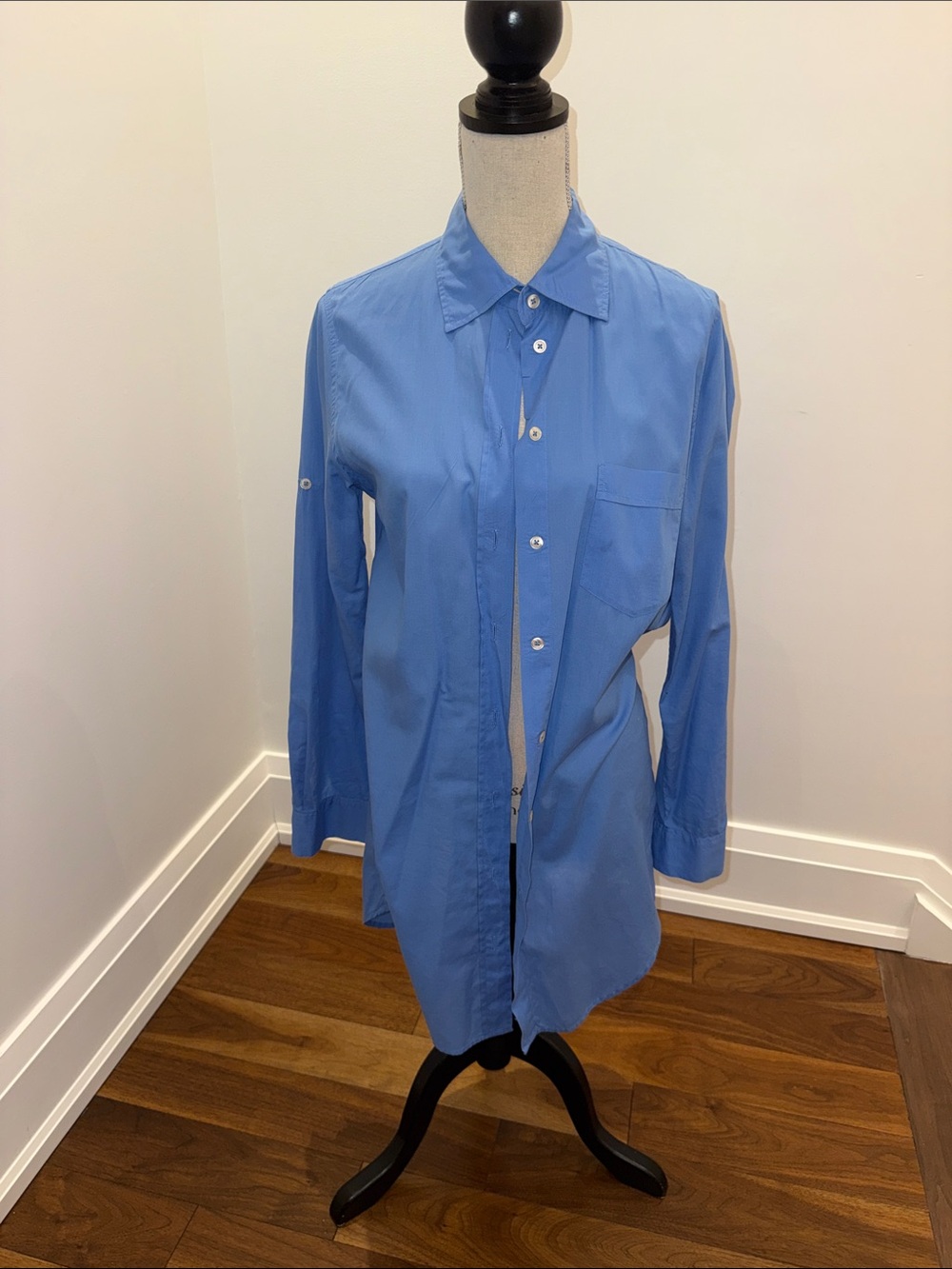 0039 Italy-Classic Women’s Light Blue Button-Up Shirt